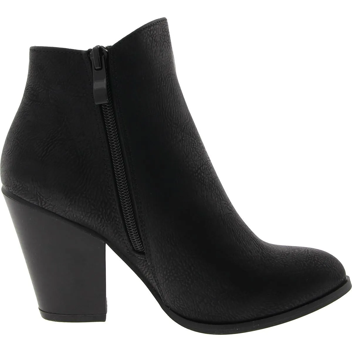 010062 Womens Double Zipper Manmade Ankle Boots