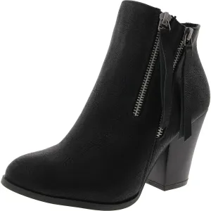 010062 Womens Double Zipper Manmade Ankle Boots