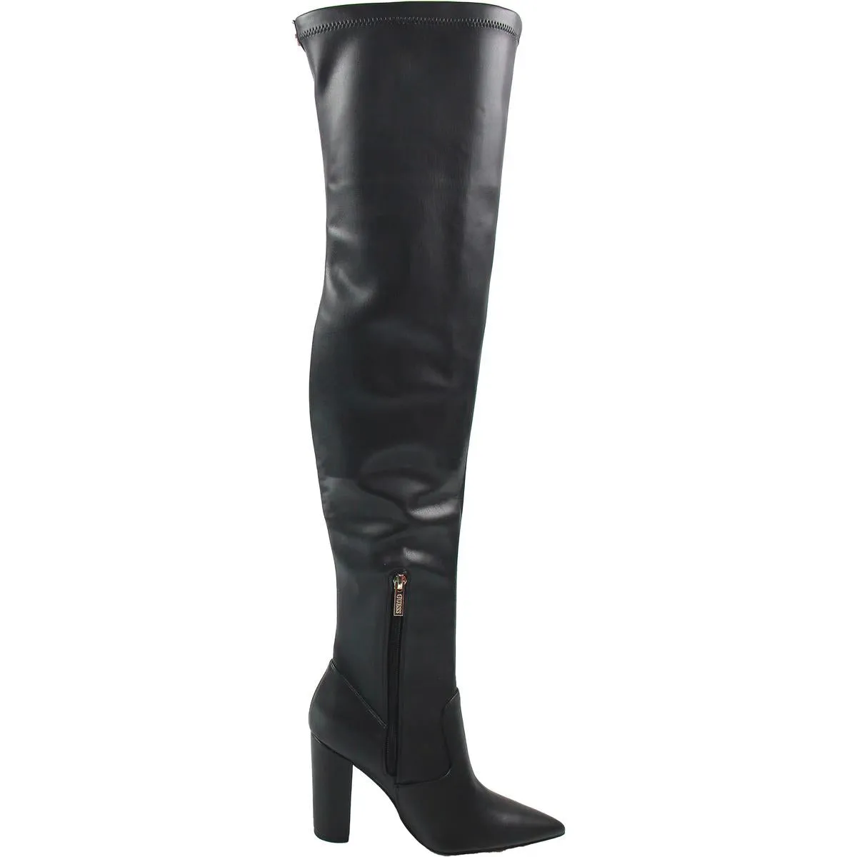 ABetter V Womens Zipper Faux Leather Over-The-Knee Boots