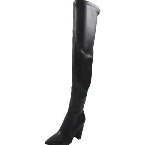 ABetter V Womens Zipper Faux Leather Over-The-Knee Boots