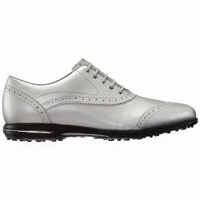 Advanced Features Abstract pattern offer New Footjoy Tailored Collection Silver Wingtip Golf Shoes Size 7.5 MSP$150 Gift card promotion