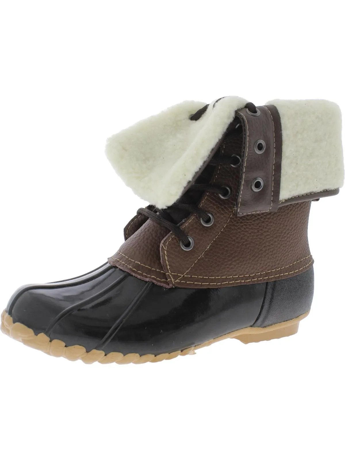 Adele Womens Leather Faux Fur Winter & Snow Boots
