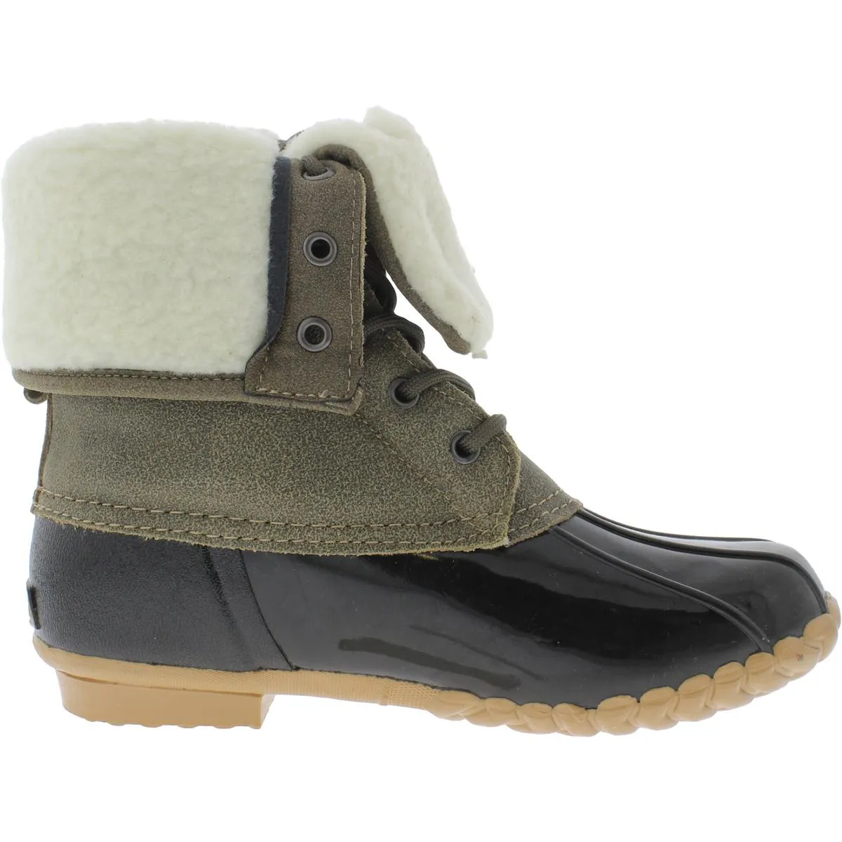 Adele Womens Leather Faux Fur Winter & Snow Boots