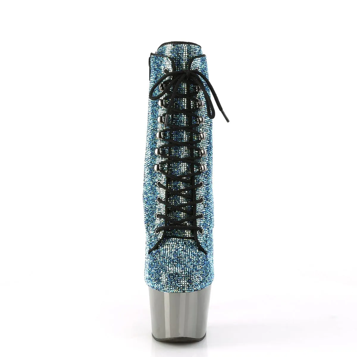 ADORE-1020CHRS Turquoise Multi Rhinestones/Pewter Chrome