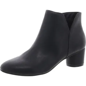 Ailsaa Womens Zipper Faux Leather Booties