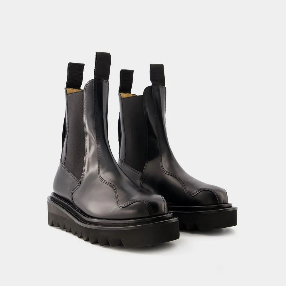 Aj1146 Boots - Leather - Black