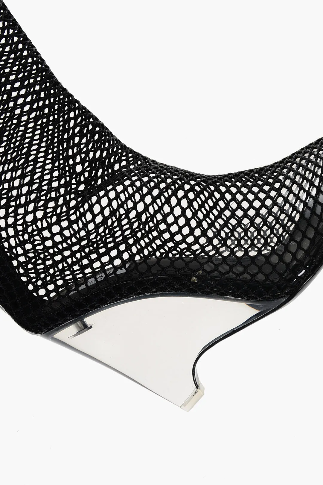 Alaia Over The Knee Mesh Boots With Plexiglass Wedge Heel 11Cm