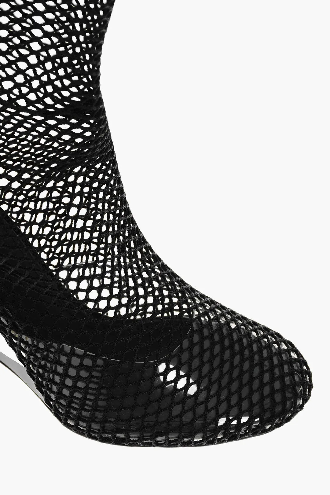 Alaia Over The Knee Mesh Boots With Plexiglass Wedge Heel 11Cm