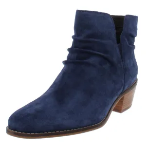 Alayna Womens Suede Block Heel Booties