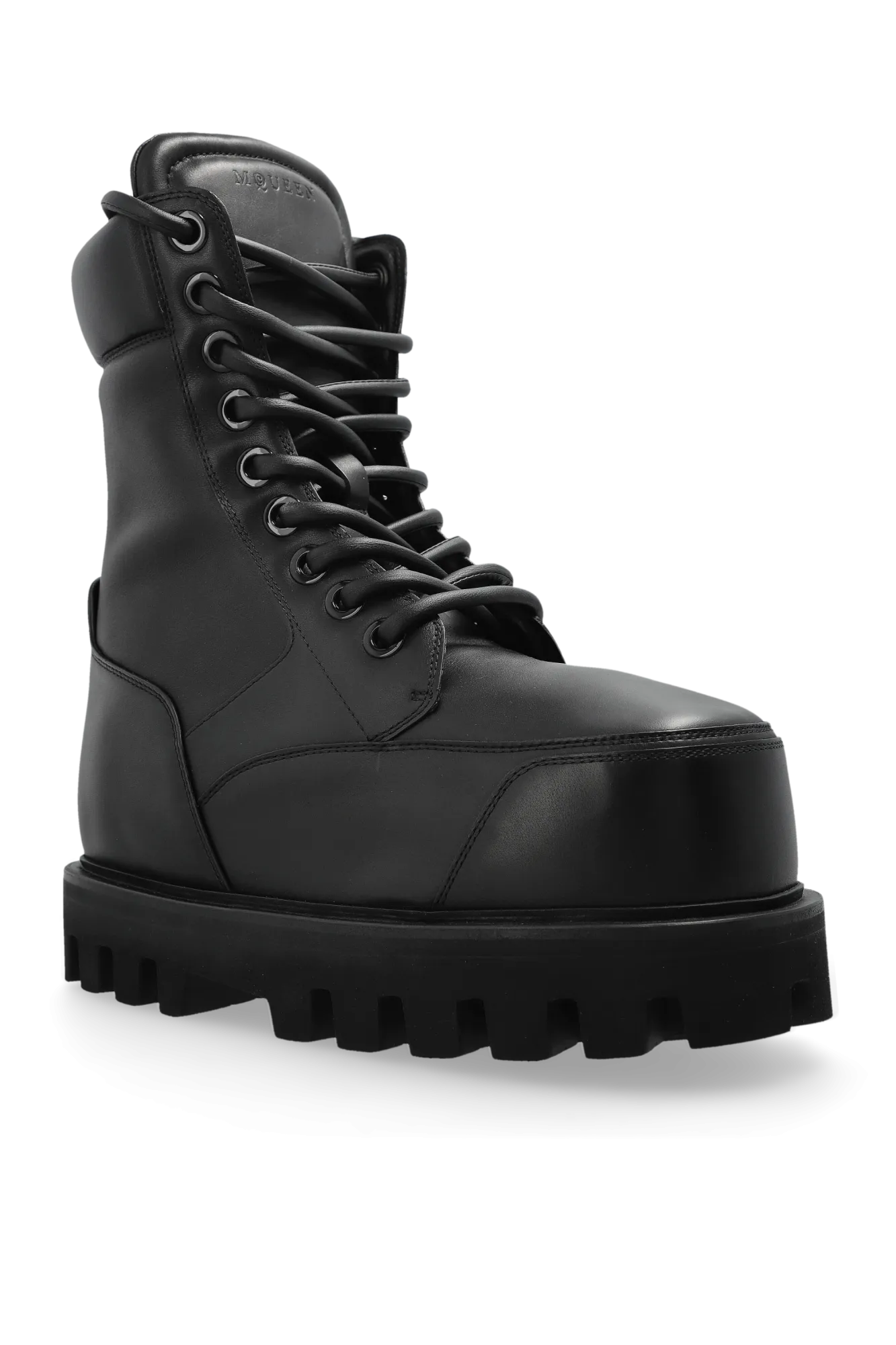 Alexander Mcqueen Leather Wedge Ankle Boots