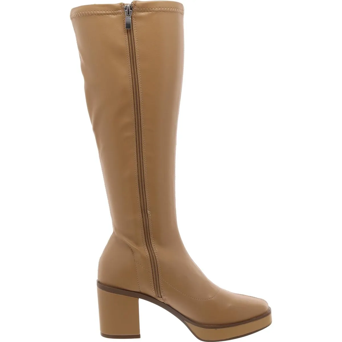 ALONDRA Womens Faux Leather Platform Mid-Calf Boots