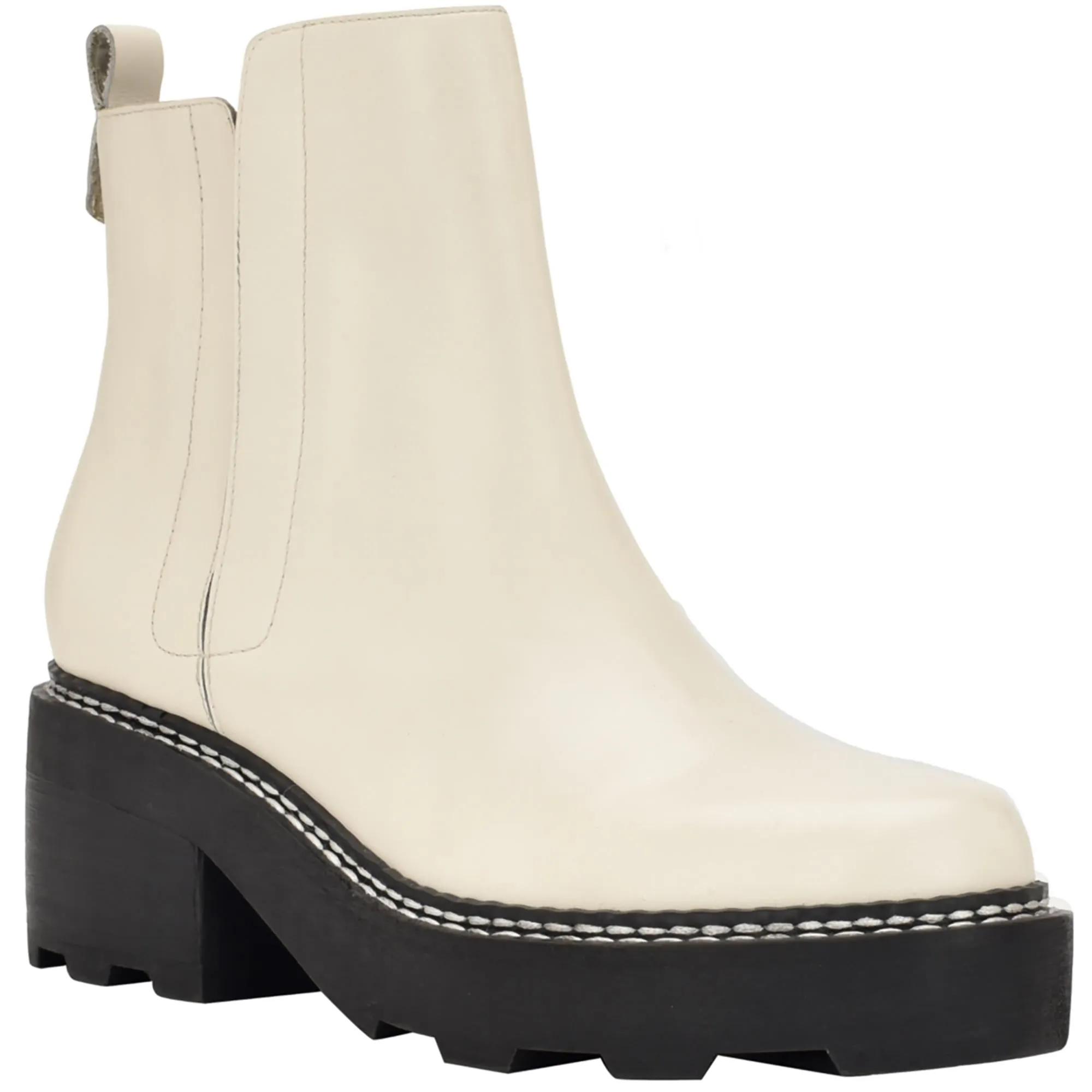 Amina Womens Leather Block Heel Chelsea Boots