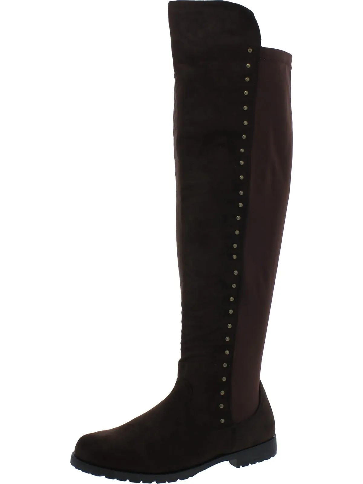 Andrea Womens Faux Suede Studded Over-The-Knee Boots