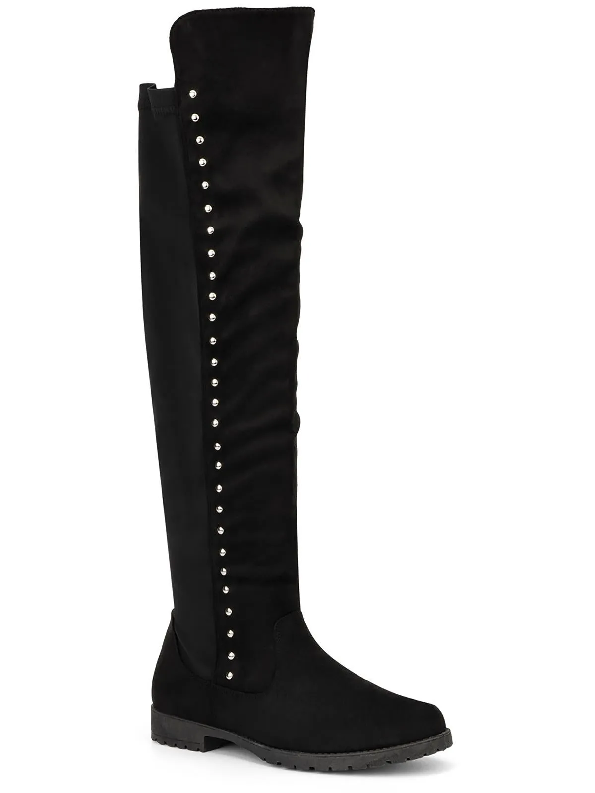Andrea Womens Faux Suede Studded Over-The-Knee Boots