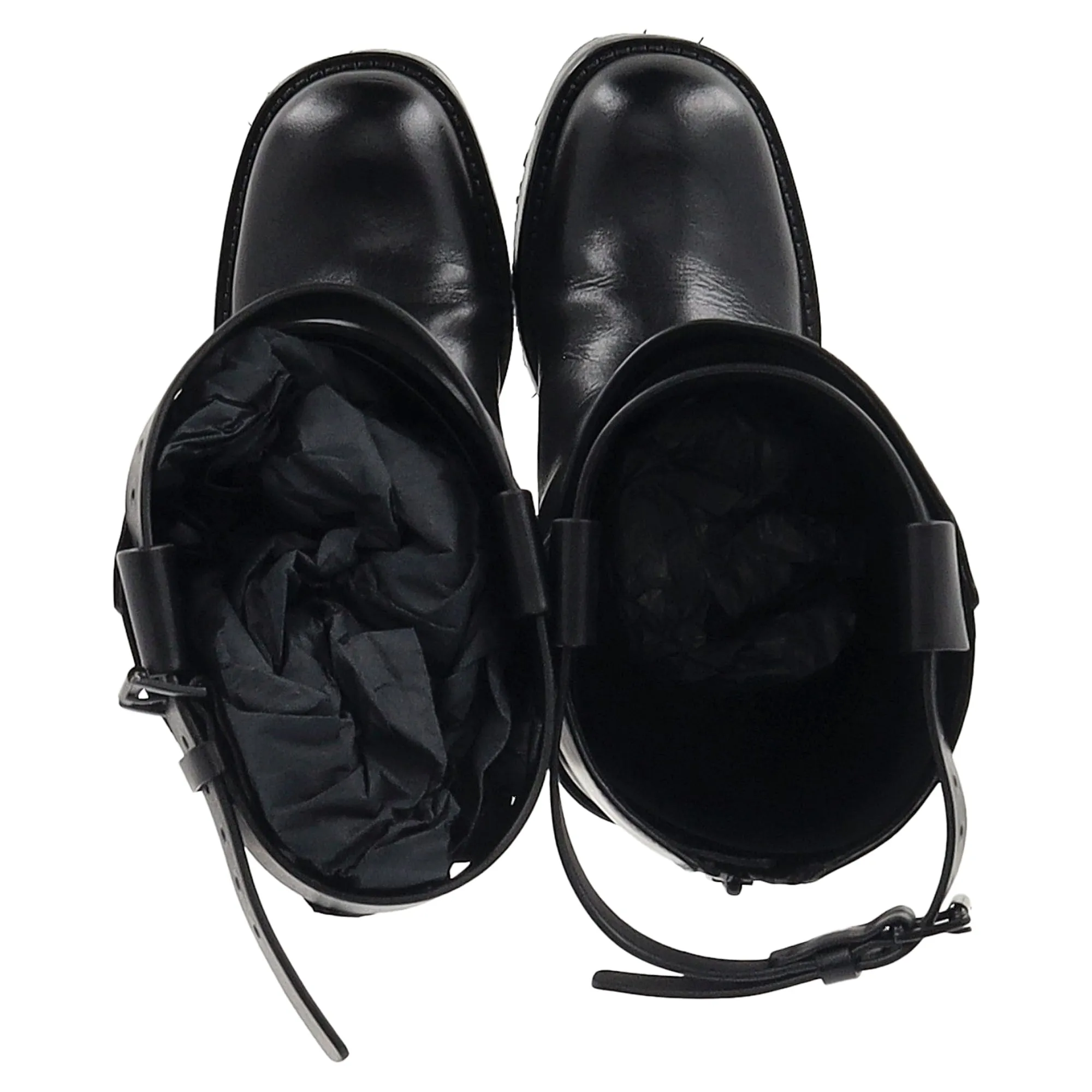 Ann Demeulemeester Knee High Riding Boots in Black Leather