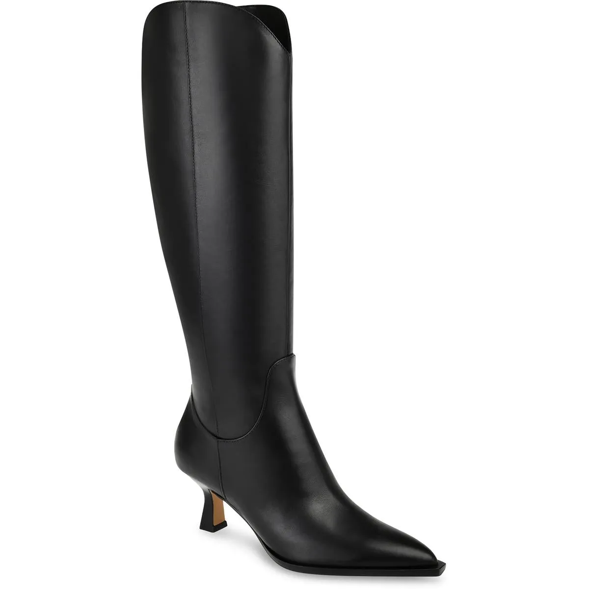 Annika Womens Leather Pointed Toe Knee-High Boots