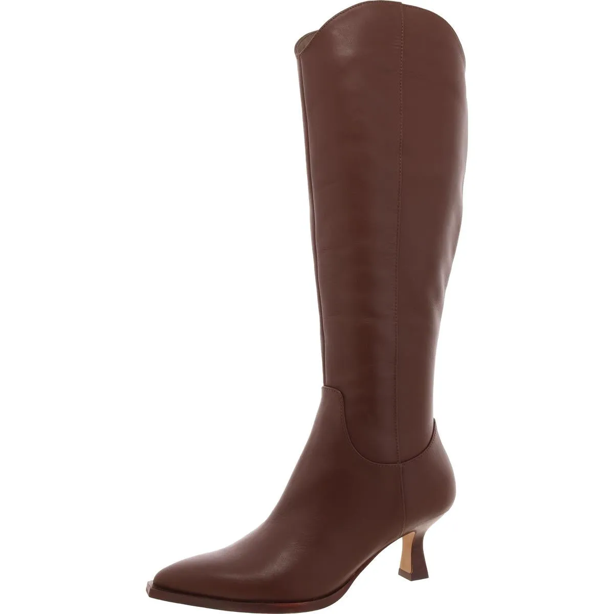 Annika Womens Leather Pointed Toe Knee-High Boots