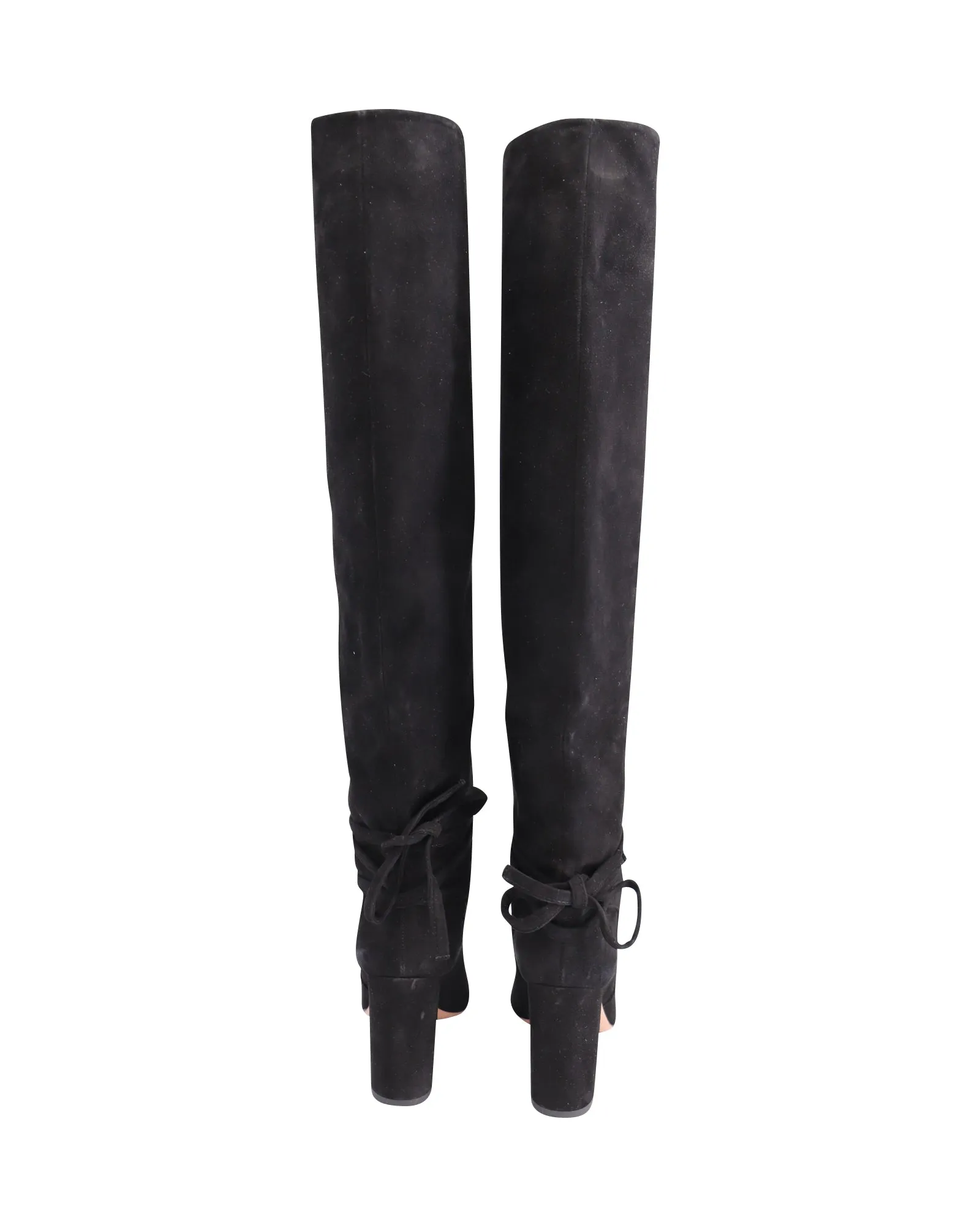 Aquazzura Milano 85 Boots in Black Suede