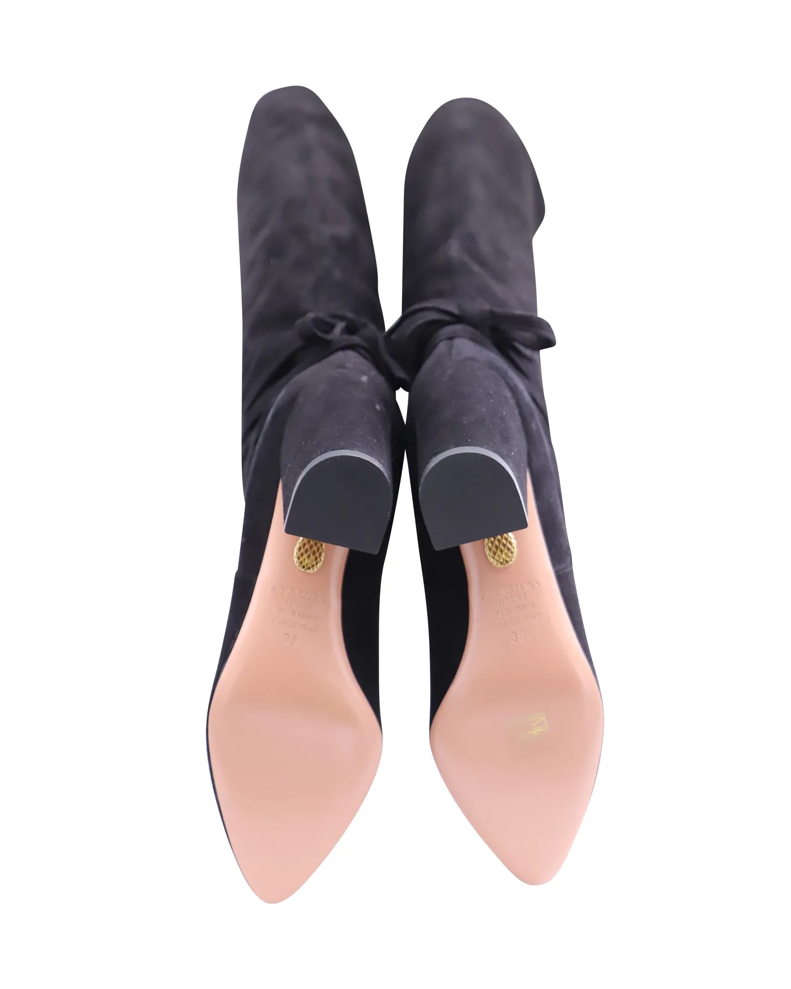 Aquazzura Milano 85 Boots in Black Suede