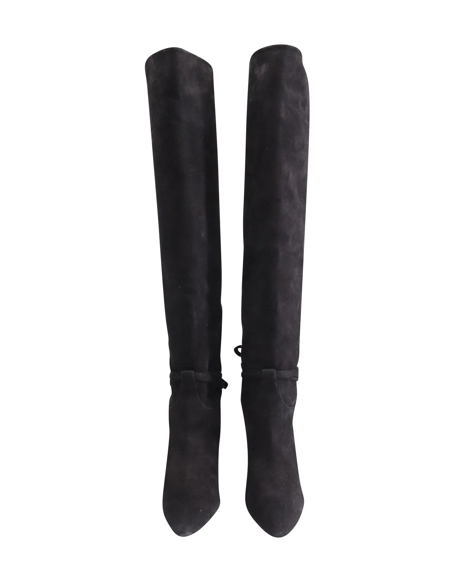 Aquazzura Milano 85 Boots in Black Suede