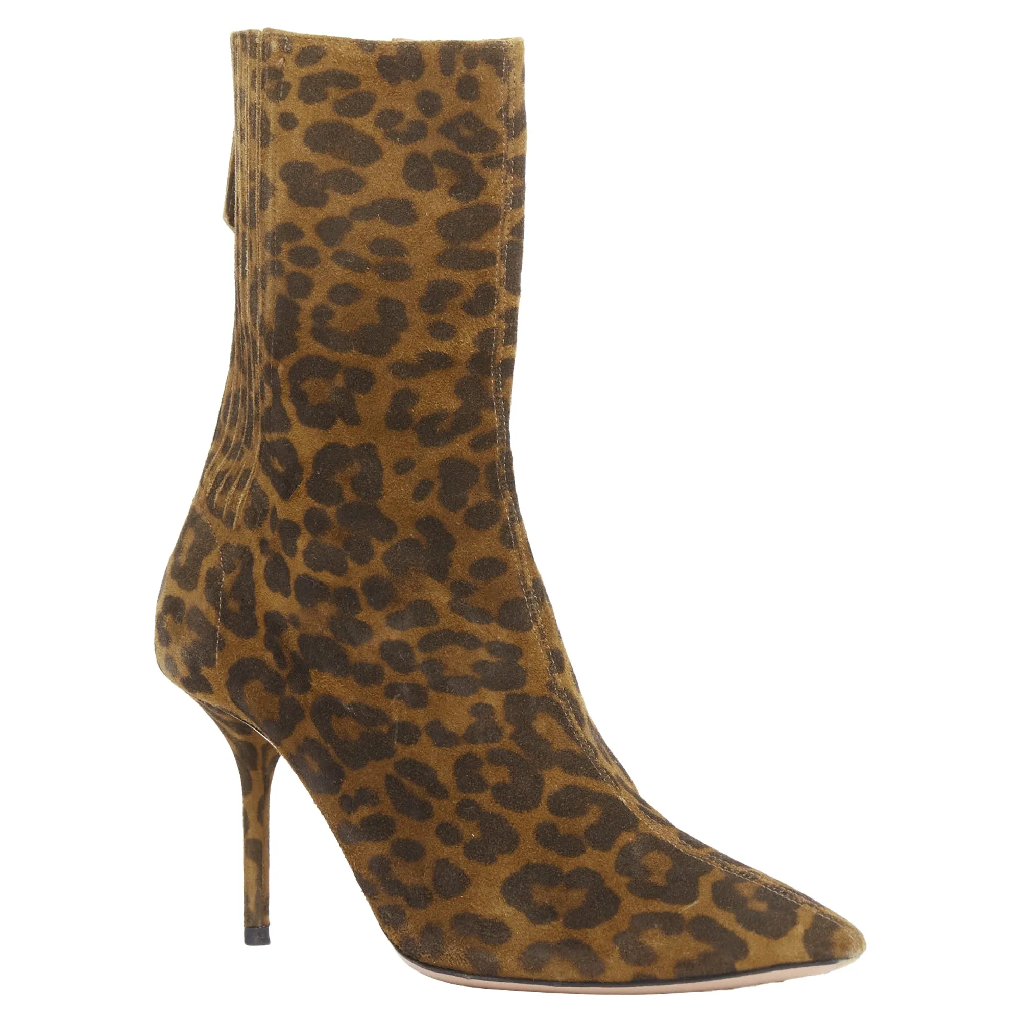 Aquazzura Montmartre leopard print suede pointy boots