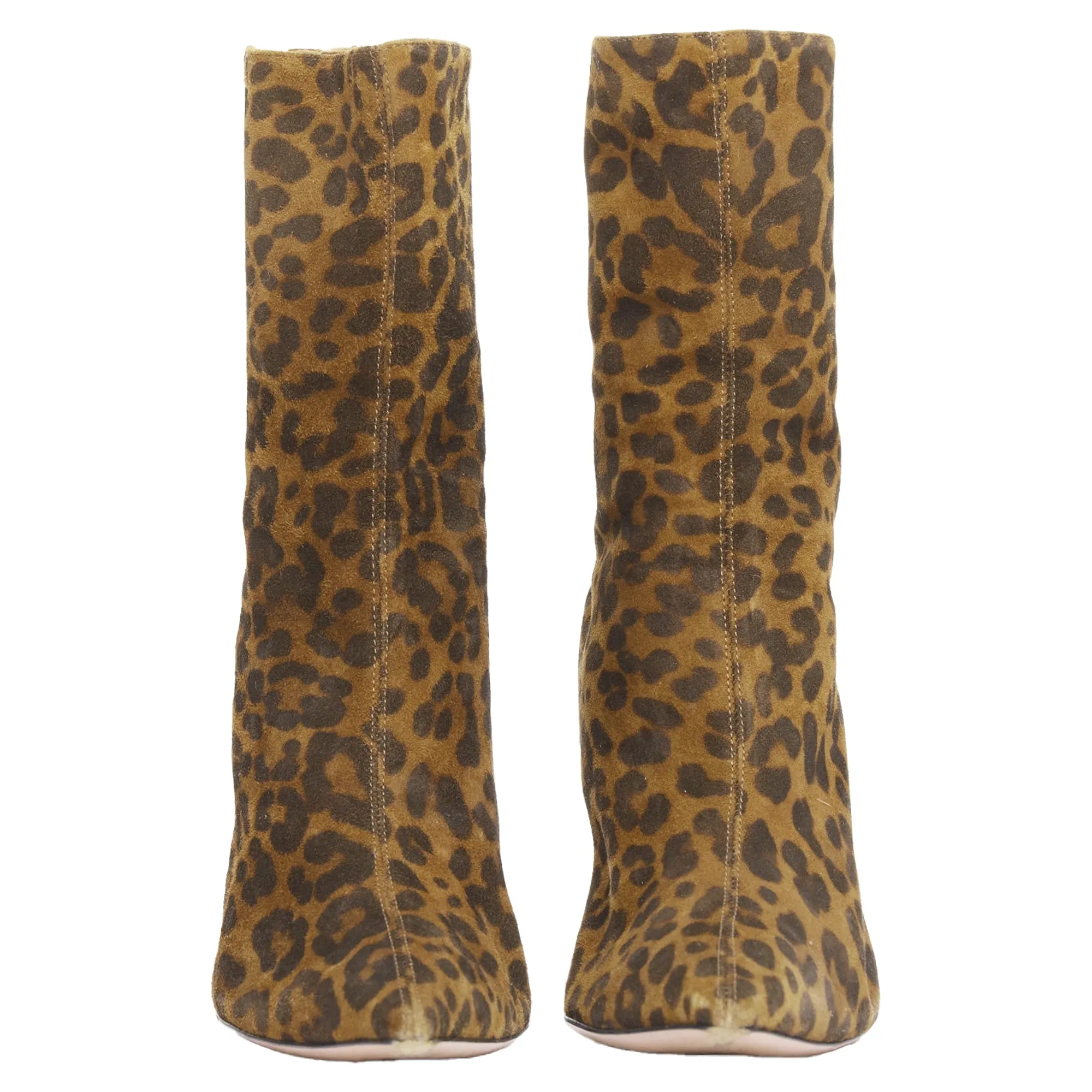 Aquazzura Montmartre leopard print suede pointy boots