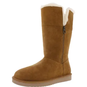 Aribel Tall Womens Suede Zipper Shearling Boots