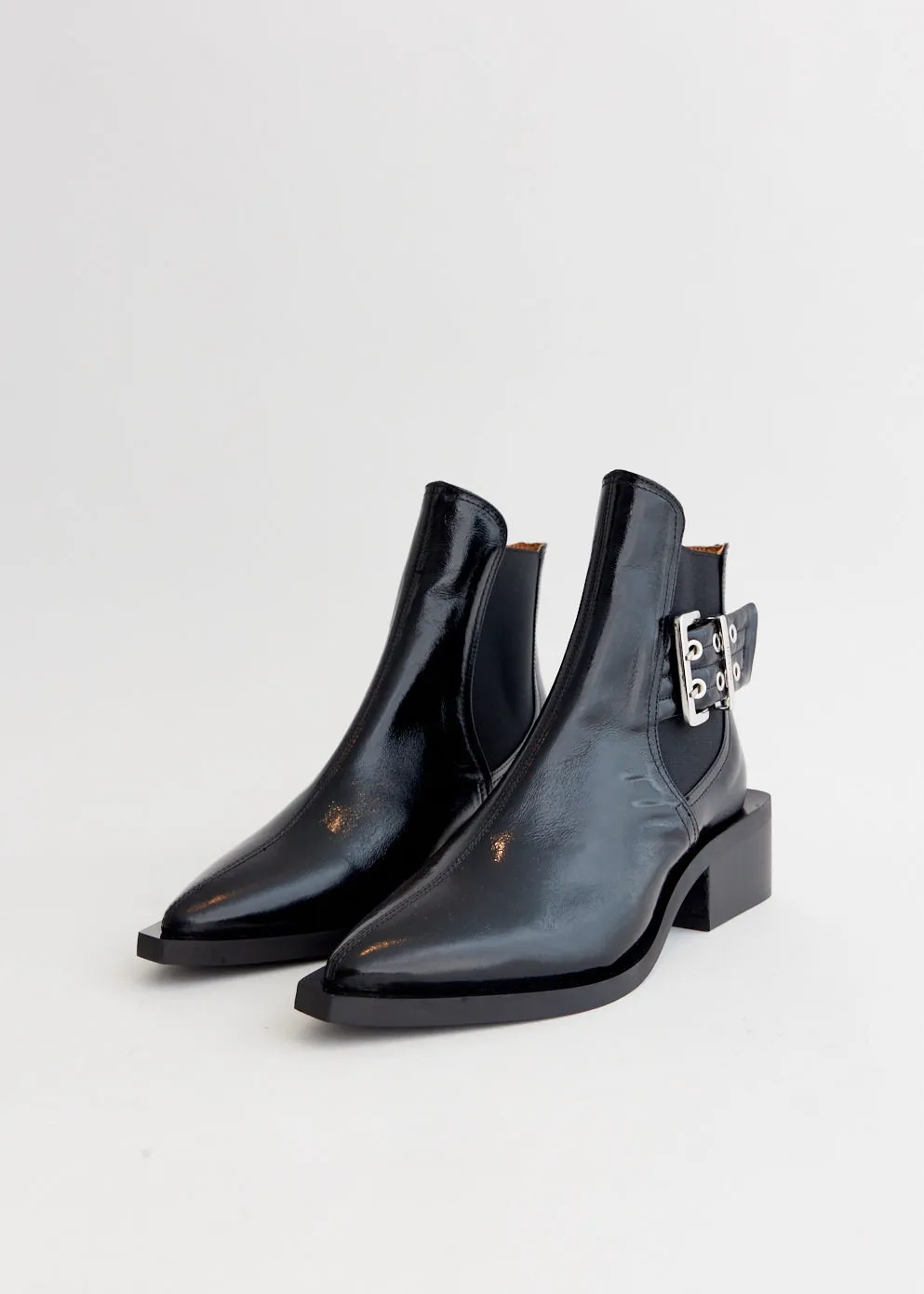 Eco-Packaged Chunky Buckle Chelsea Boots