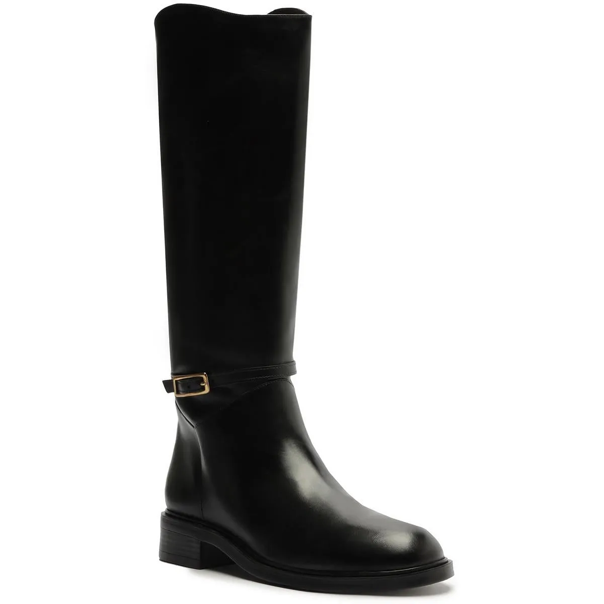 Atanado Womens Buckle Leather Knee-High Boots