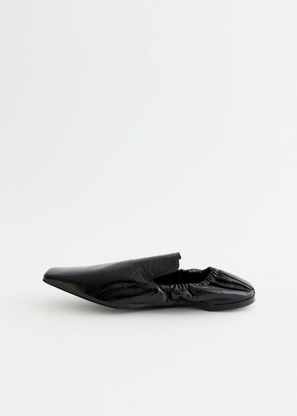 Quilted Elastic Back Leather Loafers