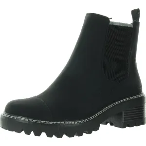 B4RE01 Womens Water Resistant Faux Fur Motorcycle Boots