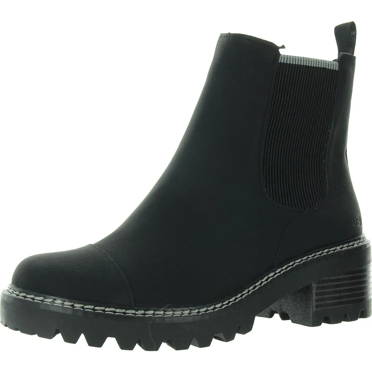 B4RE01 Womens Water Resistant Faux Fur Motorcycle Boots