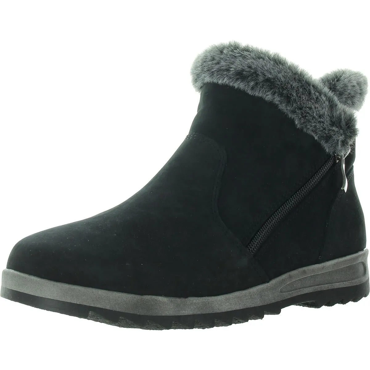 Bacilia Womens Faux Fur Suede Ankle Boots