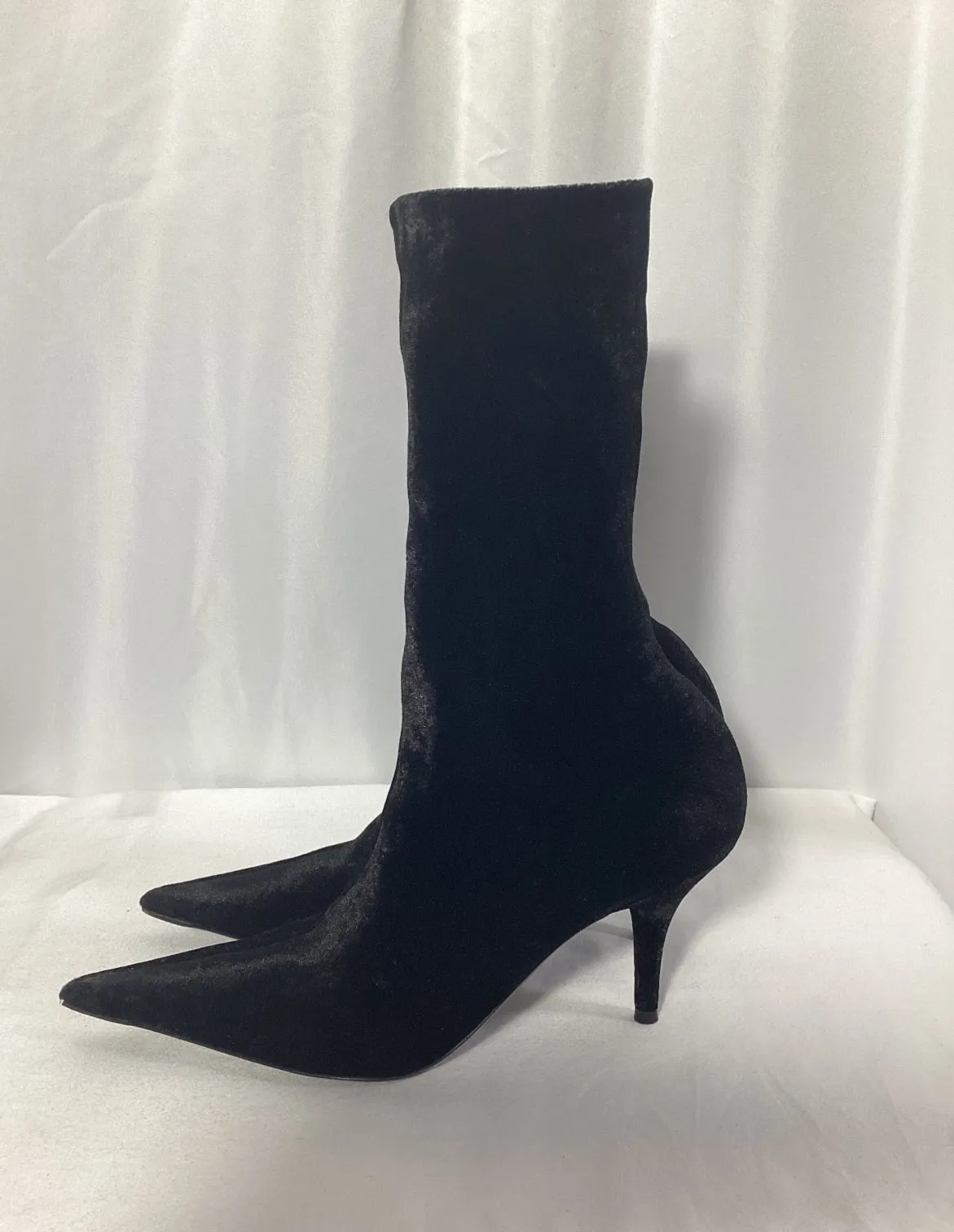 Balenciaga Sock Ankle Boots in Black Velvet