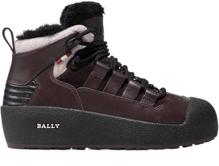 Bally Cusago 6239736 Women's Ebano Shearling-Lined Leather Boots