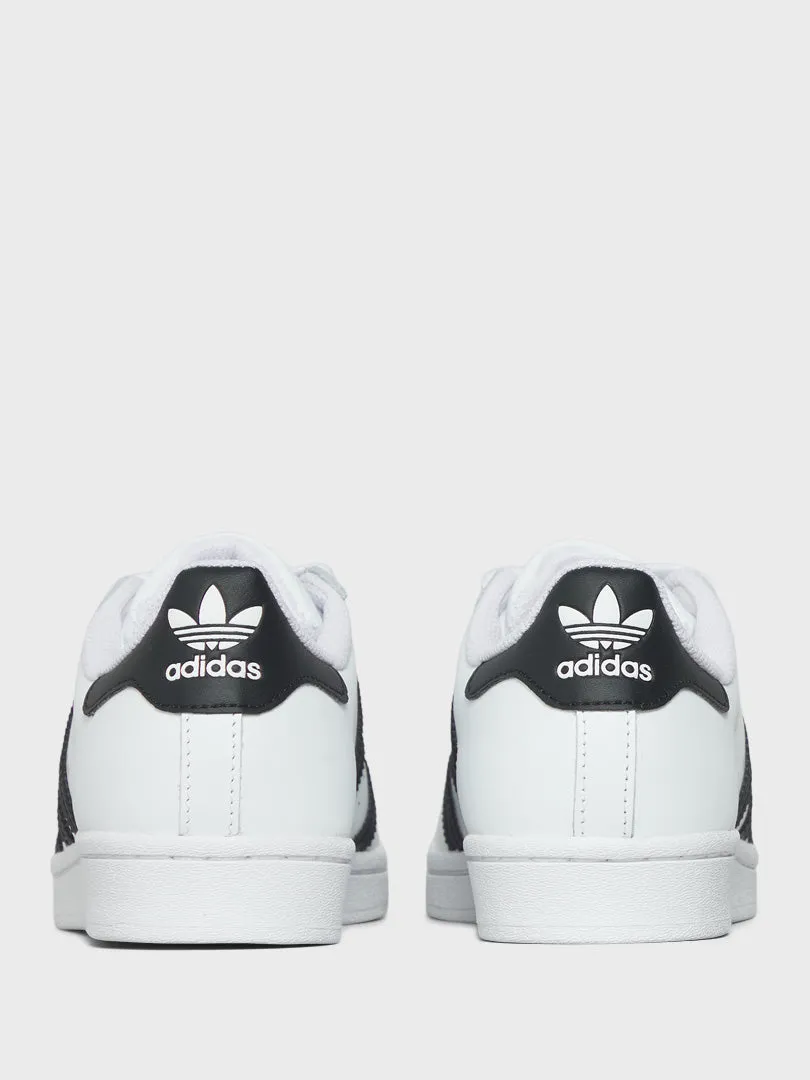 Superstar Sneakers in White and Black Durable