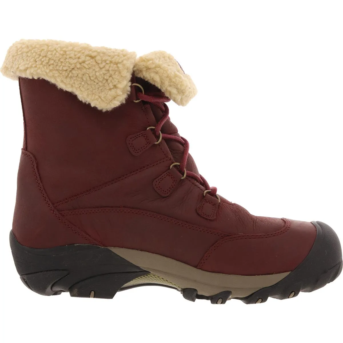 Betty Womens Lugged Sole Leather Winter & Snow Boots