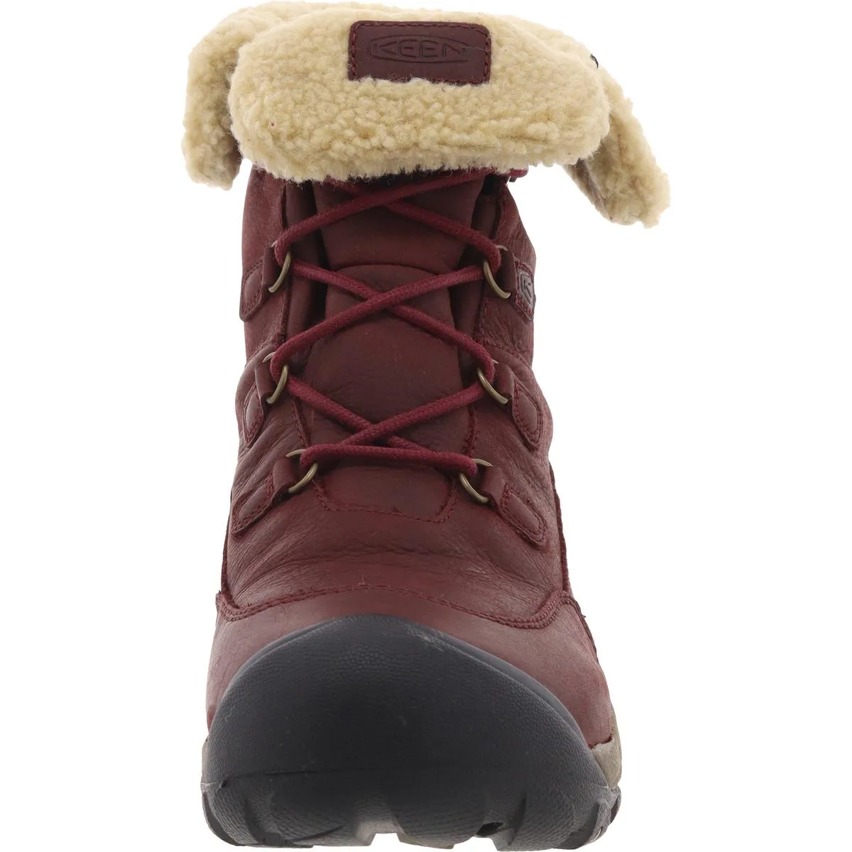 Betty Womens Lugged Sole Leather Winter & Snow Boots