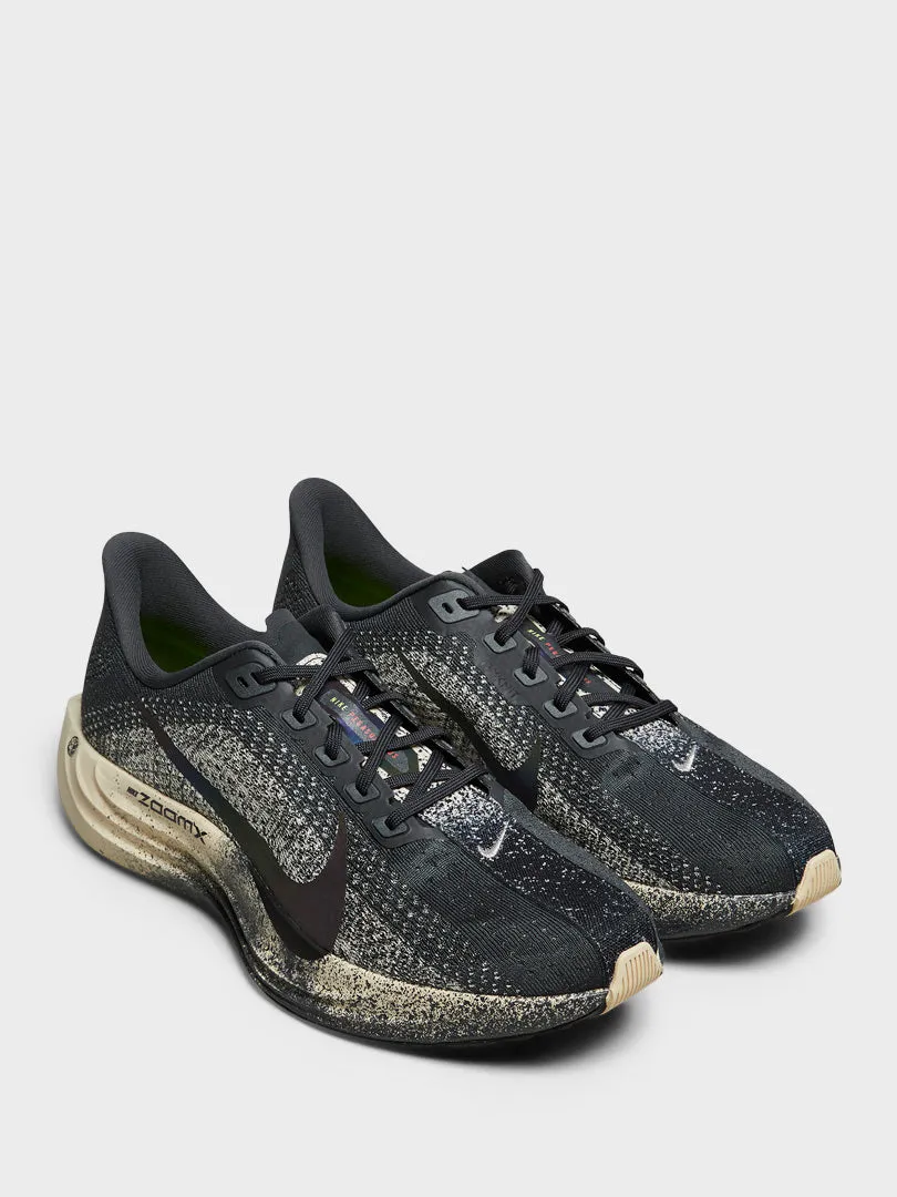 Wear It Anywhere Pegasus Plus Sneakers in Black, Anthracite and Volt No-Fuss Design