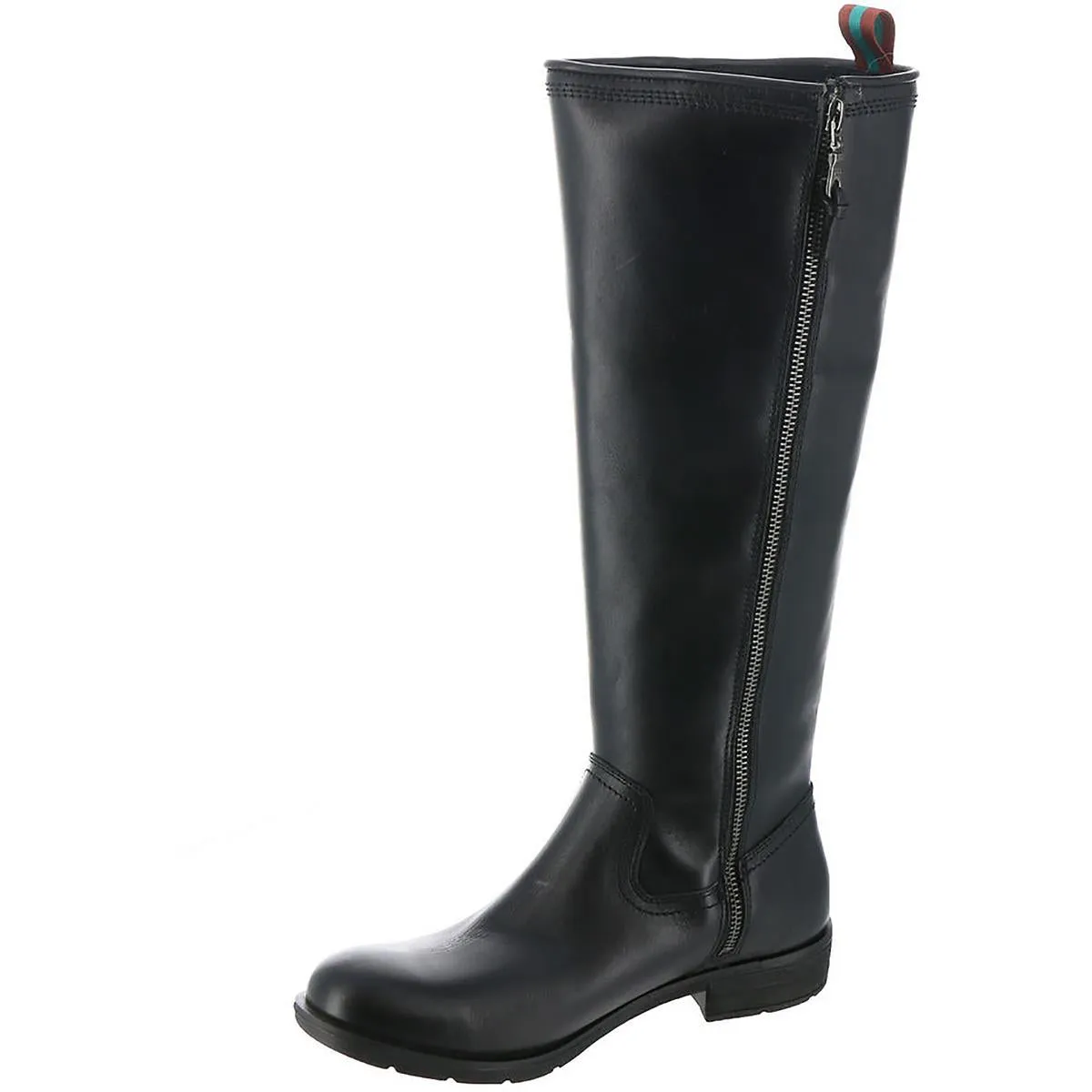 Bluma Womens Zipper Leather Knee-High Boots