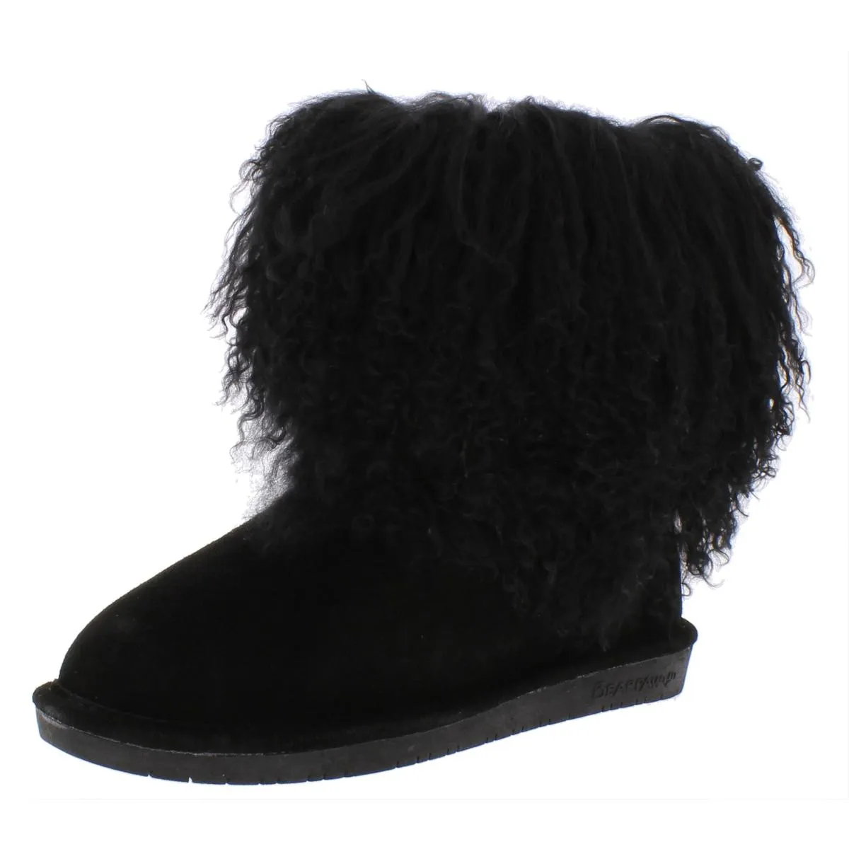 Boo Womens Mixed Media Fur Casual Boots