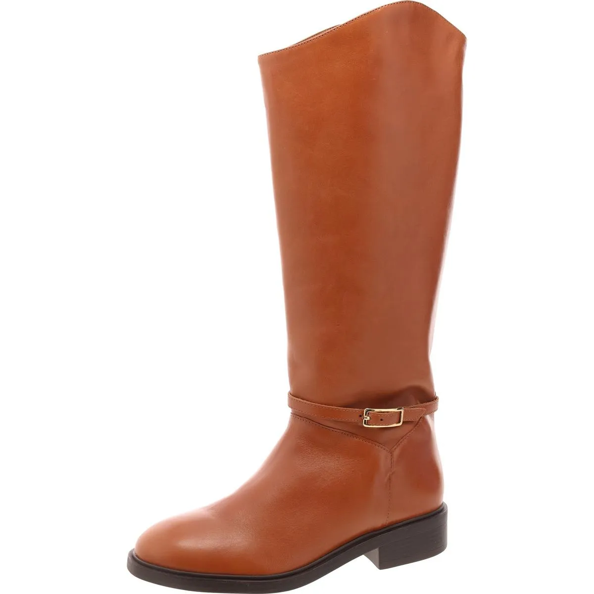 Bota Salto Baixo Womens Buckle Manmade Knee-High Boots