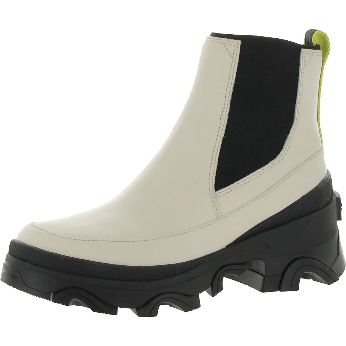 Brex Womens Leather Block Heel Chelsea Boots