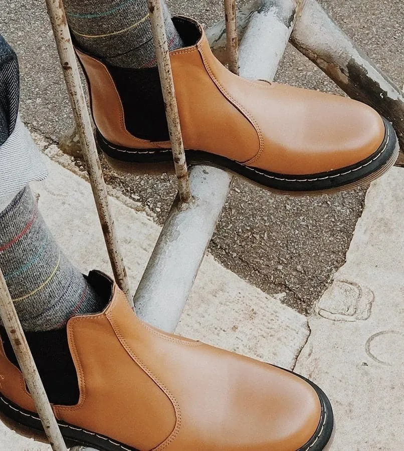 'Brick Lane' vegan Chelsea boot by King55 - brown