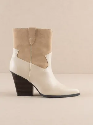 Brooks Western Bootie In Beige