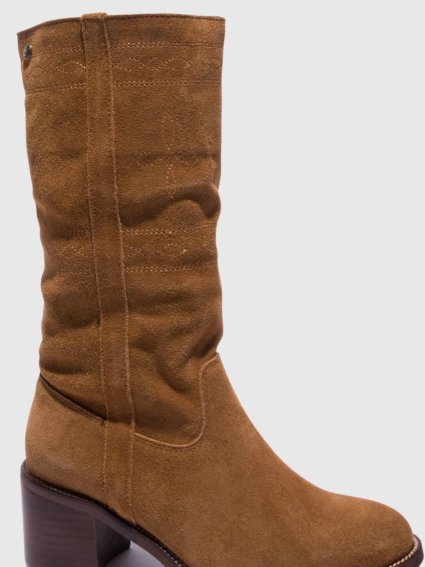 Brown Round Toe Boots