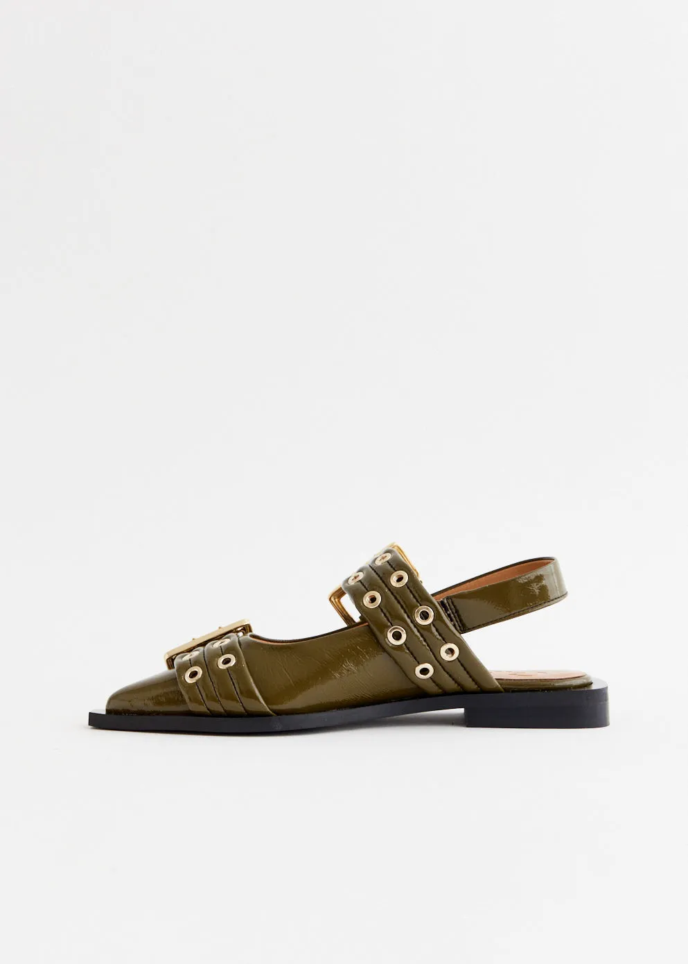 Feminine Buckle Ballerinas Utilitarian