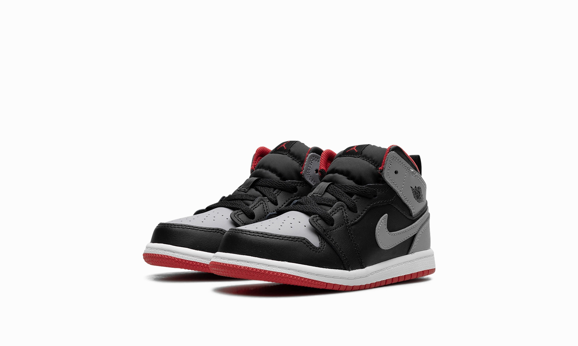 Faux Leather Jordan 1 Mid TD "Black/Cement Grey-fire Red-white"