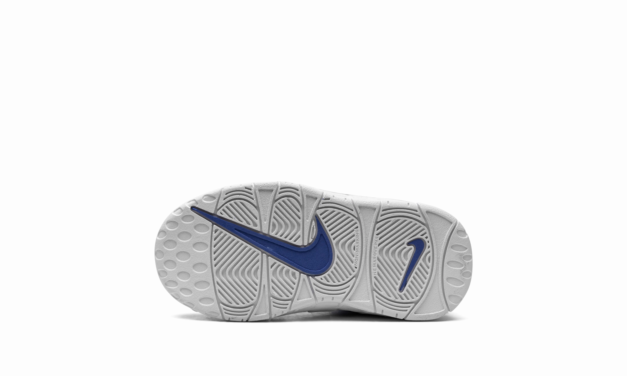 Air More Uptempo TD "Battle Blue" Enjoy Free Shipping, Embossed Leather, Transparent Pvc