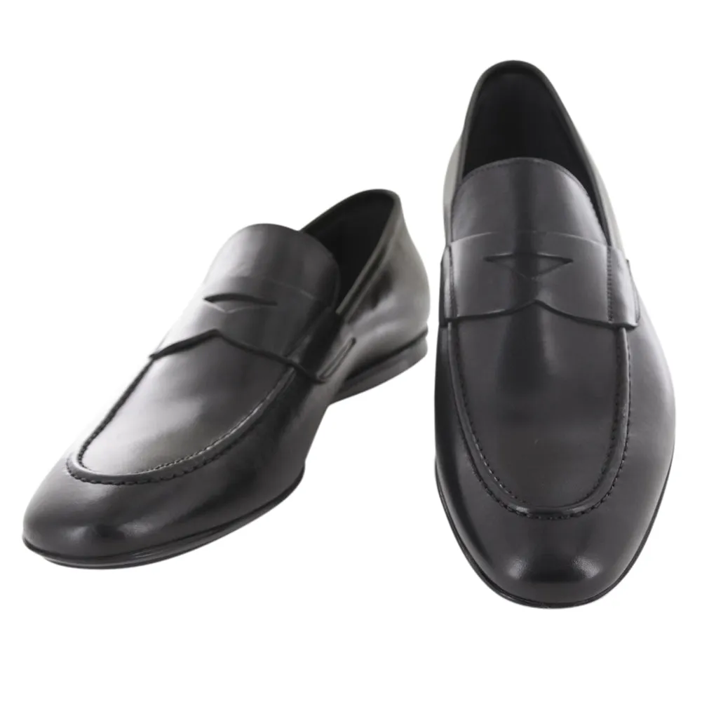 Be The First To Own Fiori Di Lusso Black Penny Loafers Coated Canvas